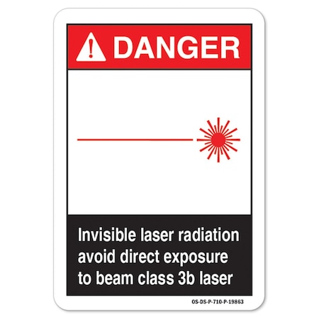 Signmission OSHA Invisible Laser Radiation Avoid Direct Exposure To Beam 5in X 3.5in Decal, 10PK, L-19863-10PK OS-DS-D-35-L-19863-10PK